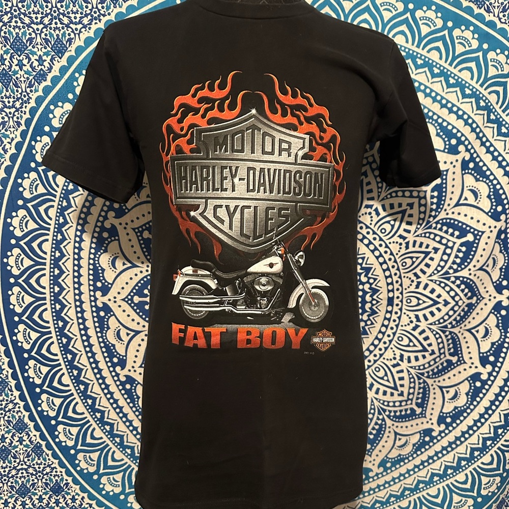 Harley-Davidson Black and Red Fat Boy Tee